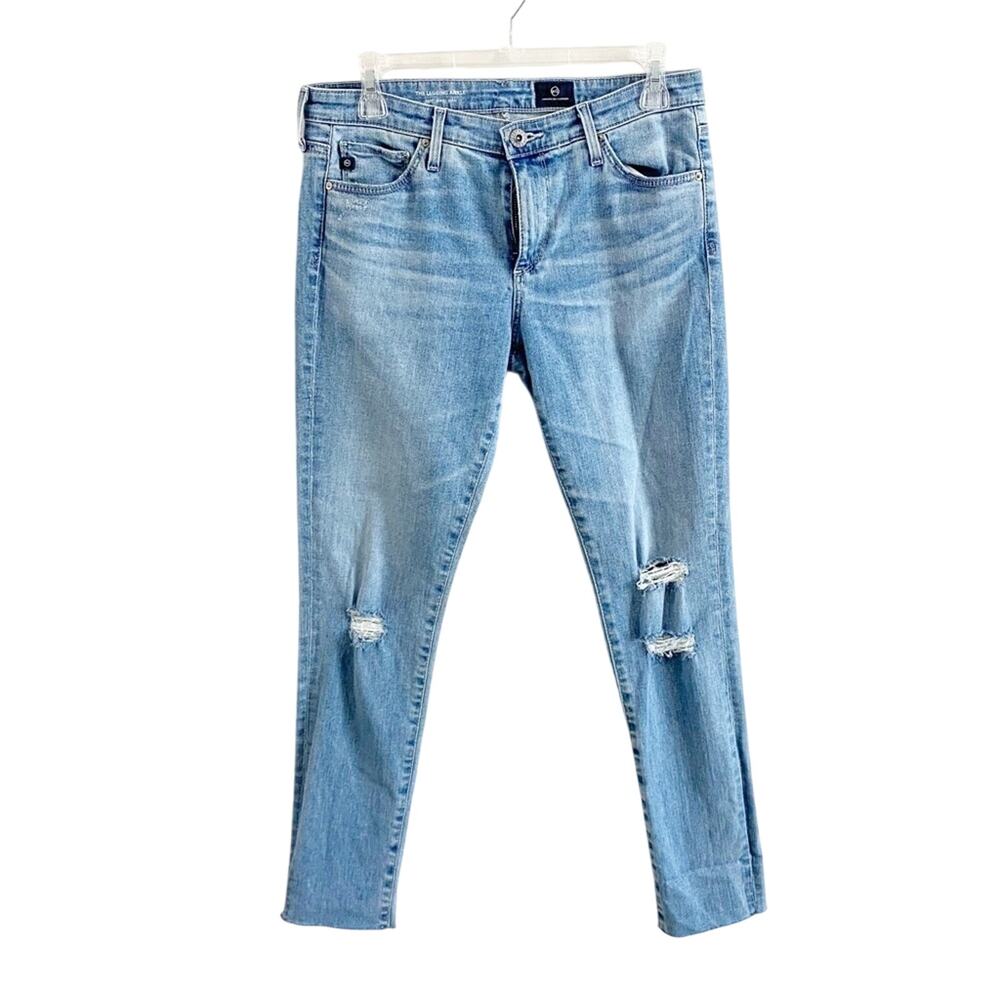 AG Adriano Goldschmied Legging Ankle Skinny Distressed Jeans Sz 28